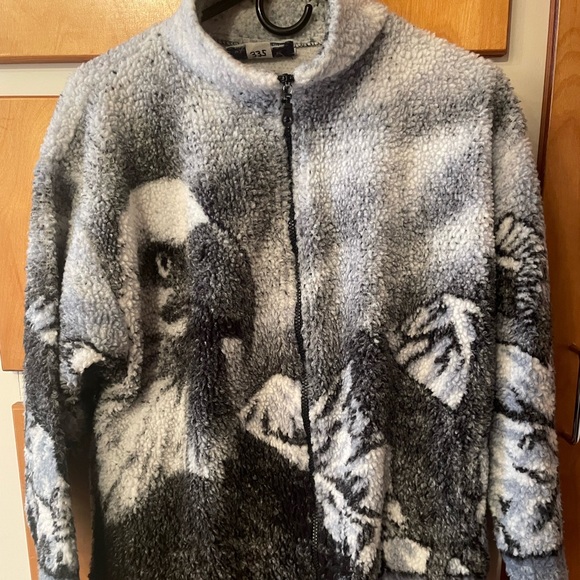 Vintage Frankenmuth Woolen Mill Fleece Jacket Hawk Mountains Medium - Picture 1 of 7